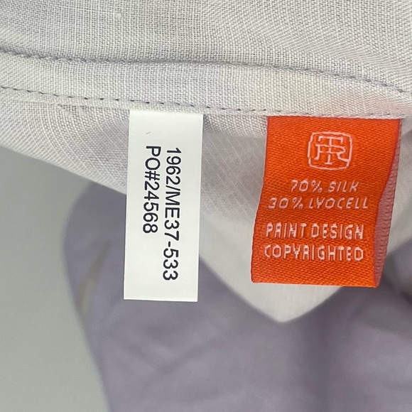 NWT Tori Richard Silk Hawaiian Print Botton Down Shirt in Lavender Size Large - Picture 5 of 6